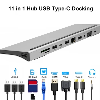 USB C Hub Type C Adapter 11 in 1 87w Charger Port 4K HD, VGA SD TF Card Reader 4 USB3.0 Ports
USB C Hub Type C Adapter 11 in 1 87w Charger Port 4K HD, VGA SD TF Card Reader 4 USB3.0 Ports