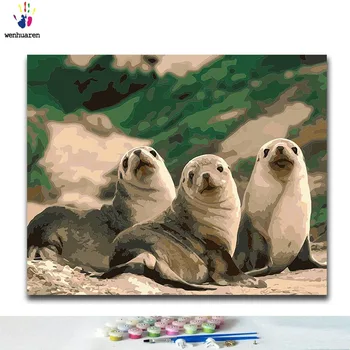 DIY Coloring paint by numbers Seals paintings by numbers with kits 40x50 framed
DIY Coloring paint by numbers Seals paintings by numbers with kits 40x50 framed