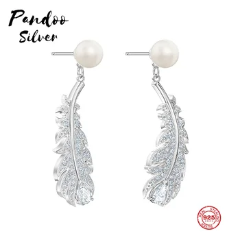 PANDOO Fashion Charm Sterling Silver Original 1:1 Copy, Light Feather Pearl Refined Elegant Earrings Women Luxury Jewelry Gift
PANDOO Fashion Charm Sterling Silver Original 1:1 Copy, Light Feather Pearl Refined Elegant Earrings Women Luxury Jewelry Gift