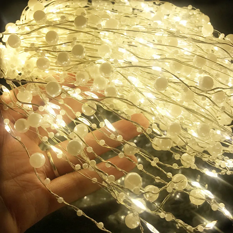 Pearl Copper Wire Lamp Christmas Fishing Line Beads LED Small Colored Lights String Lights INS Wind GIRL'S Heart Decoration Room 
Pearl Copper Wire Lamp Christmas Fishing Line Beads LED Small Colored Lights String Lights INS Wind GIRL'S Heart Decoration Room