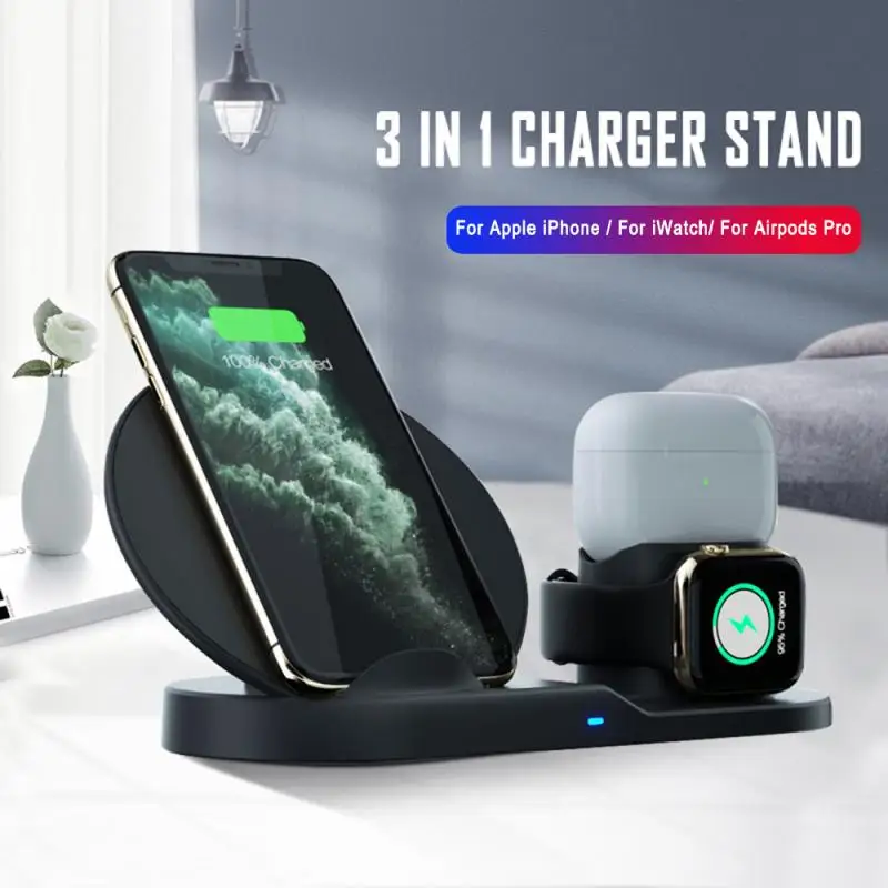Three In One Fast Wireless Charger For Apple IPhone Iwatch Airpods Pro Tablet Desktop Holder Stand Bracket Charging Base Station
Three In One Fast Wireless Charger For Apple IPhone Iwatch Airpods Pro Tablet Desktop Holder Stand Bracket Charging Base Station