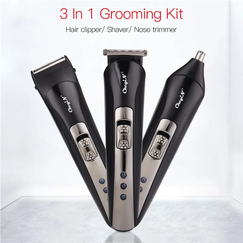 CkeyiN 3 In 1 Hair Trimmer Rechargeable Hair Clipper Electric Shaver Razor Beard Nose Trimmer Haircut Men Haircutting Machine
CkeyiN 3 In 1 Hair Trimmer Rechargeable Hair Clipper Electric Shaver Razor Beard Nose Trimmer Haircut Men Haircutting Machine