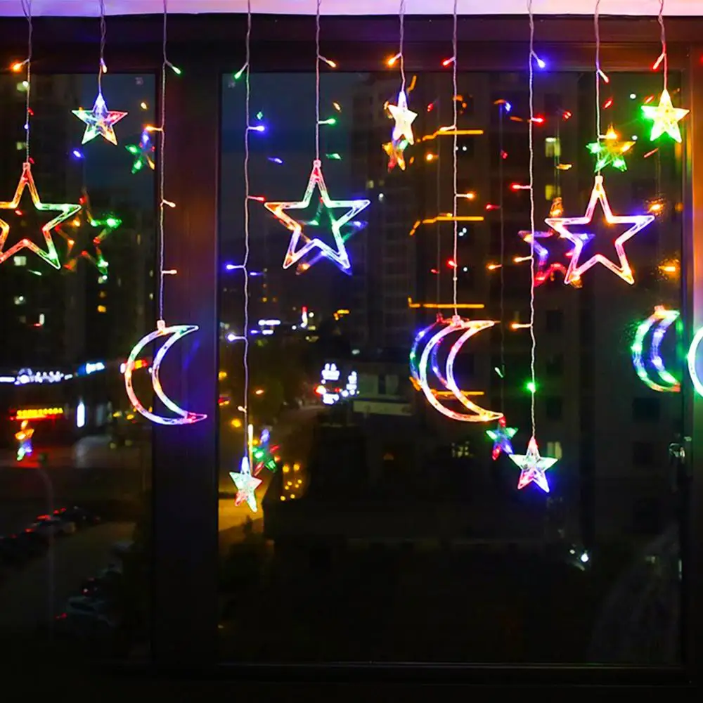 Solar Powered LED Curtain Lights with Stars Moons Dimmable 8 Lighting Modes with Timer Twinkle String Lights
Solar Powered LED Curtain Lights with Stars Moons Dimmable 8 Lighting Modes with Timer Twinkle String Lights