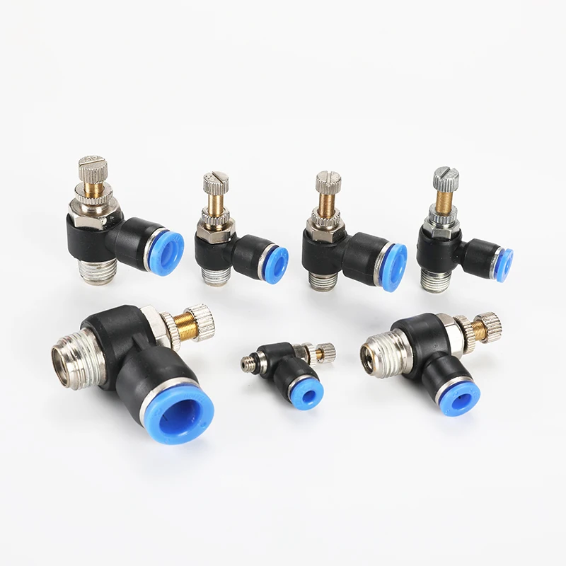 SL4 Pneumatic L type Speed Flow Controller 4-12mm OD Hose Tube 1/8" 1/4" 3/8" 1/2"BSP Male Gas Airflow Limit Valve Quick Fitting
SL4 Pneumatic L type Speed Flow Controller 4-12mm OD Hose Tube 1/8" 1/4" 3/8" 1/2"BSP Male Gas Airflow Limit Valve Quick Fitting