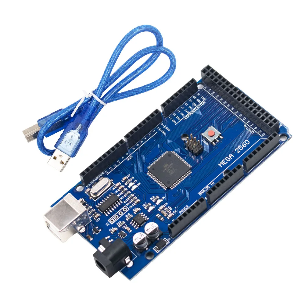 Mega 2560 R3 Mega2560 REV3 (ATmega2560-16AU CH340G) Board with USB Cable Compatible for Arduino
Mega 2560 R3 Mega2560 REV3 (ATmega2560-16AU CH340G) Board with USB Cable Compatible for Arduino