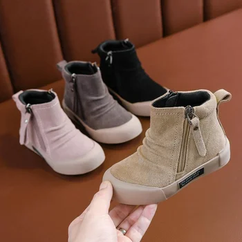 Children's Shoes Autumn New boys girls Genuine leather Martin boots Anti-kick Soft bottom Wearable snow boots size 21-30
Children's Shoes Autumn New boys girls Genuine leather Martin boots Anti-kick Soft bottom Wearable snow boots size 21-30
