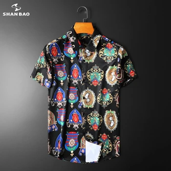 Badge pattern printing luxury high quality men's fit short sleeve shirt 2020 summer new punk style nightclub trend shirt M-5XL
Badge pattern printing luxury high quality men's fit short sleeve shirt 2020 summer new punk style nightclub trend shirt M-5XL