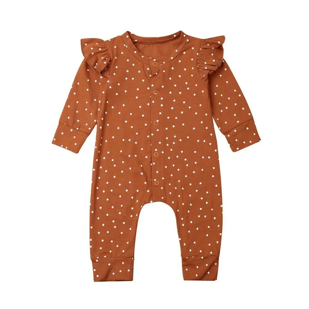 

Baby Girl Polka Dots Girls Romper Kids Jumpsuit Newborn Playsuit Outfit Autumn Clothes