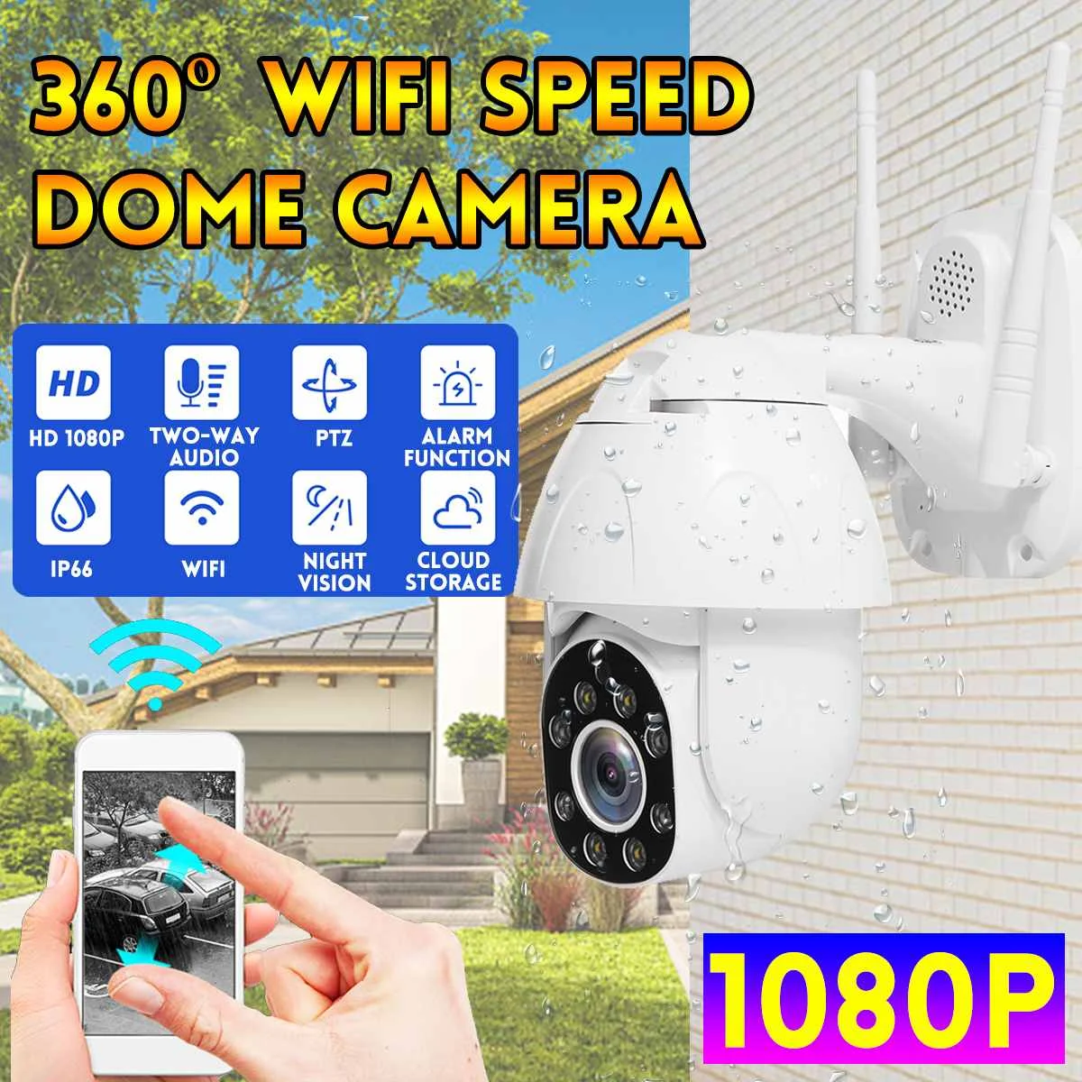 SKUD29079 sawsCloud 1080P Outdoor PTZ IP Camera WIFI Speed Dome Auto Tracking Camera Night Vision 2MP IP66 Waterproof CCTV Secur
SKUD29079 sawsCloud 1080P Outdoor PTZ IP Camera WIFI Speed Dome Auto Tracking Camera Night Vision 2MP IP66 Waterproof CCTV Secur