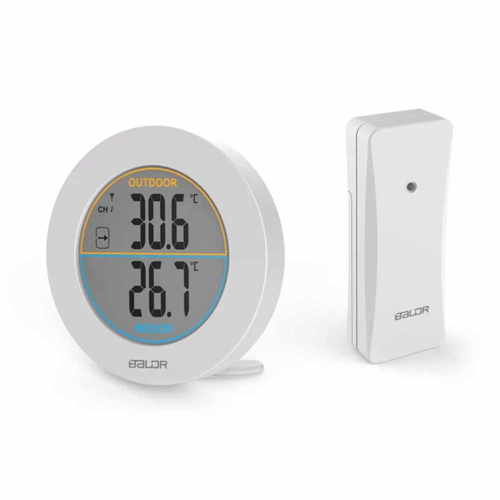 Baldr Round Shape Wireless Thermometer Table Indoor Outdoor LCD Display Digital Wall Temperature Meter Sensor B0127T2
Baldr Round Shape Wireless Thermometer Table Indoor Outdoor LCD Display Digital Wall Temperature Meter Sensor B0127T2