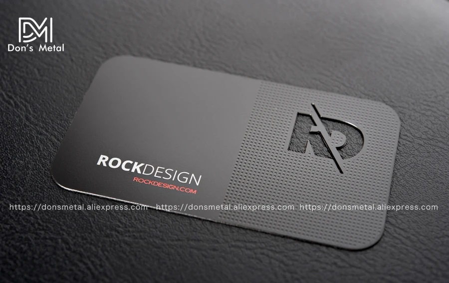 High-end stainless steel business card custom hollow metal card black business card design and production 