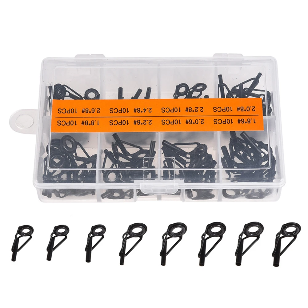 80pcs Eye Rings Removable Fishing Rod Easy Install Multi Size Practical Accessories Tools Guide Tip Kit Repairing Black Sturdy
80pcs Eye Rings Removable Fishing Rod Easy Install Multi Size Practical Accessories Tools Guide Tip Kit Repairing Black Sturdy