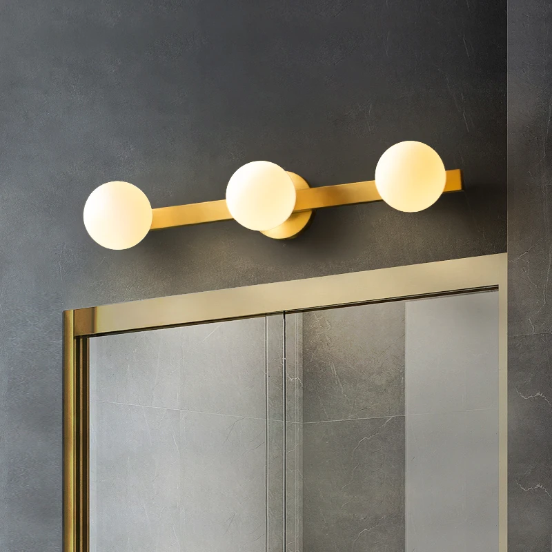

Современный медный роскошный светодиодный зеркальный светильник G9, креативный стеклянный шар, длинная настенная лампа для спальни, прикроватного коридора, фона для телевизора