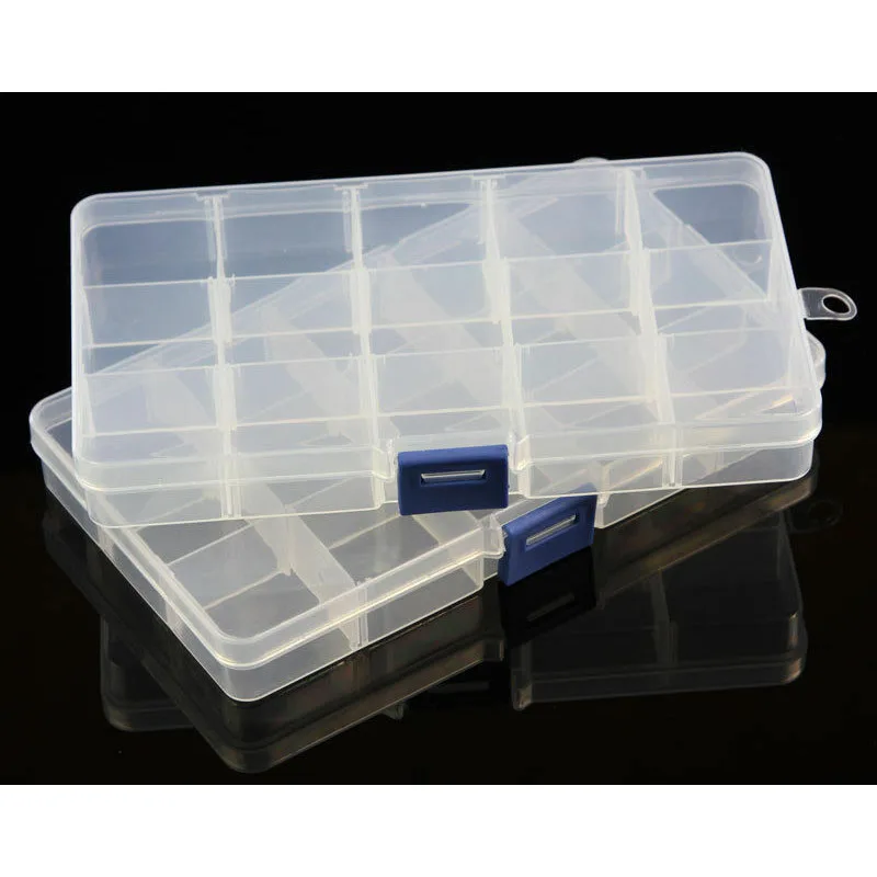 10/15 Slots Plastic Storage Jewelry Box Compartment Adjustable Container for Beads Earring Box Jewelry Makeup Organizer
10/15 Slots Plastic Storage Jewelry Box Compartment Adjustable Container for Beads Earring Box Jewelry Makeup Organizer