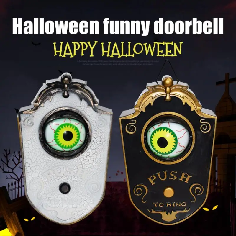 Halloween One Eyed Doorbell Decoration Horror Props Glowing Hanging Piece Whole Door Plastic Eyeball Bell Decor | Дом и сад