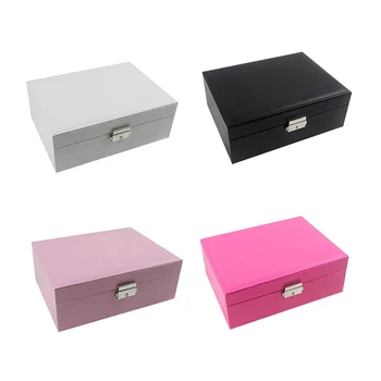 PU Leather Jewelry Box Organizer - 2 Layers Lockable Display Holder For Earring Ring Necklace Bracelet and Watches
PU Leather Jewelry Box Organizer - 2 Layers Lockable Display Holder For Earring Ring Necklace Bracelet and Watches