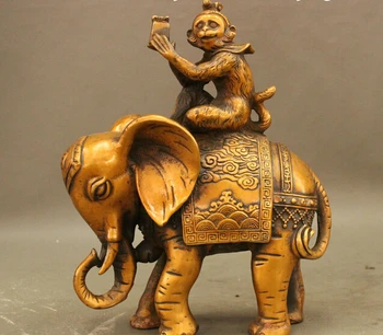 wholesale factory 9" Chinese Copper Bronze Gilt Animals Happy Monkey Ride JiXiang Elephant Statue
wholesale factory 9" Chinese Copper Bronze Gilt Animals Happy Monkey Ride JiXiang Elephant Statue