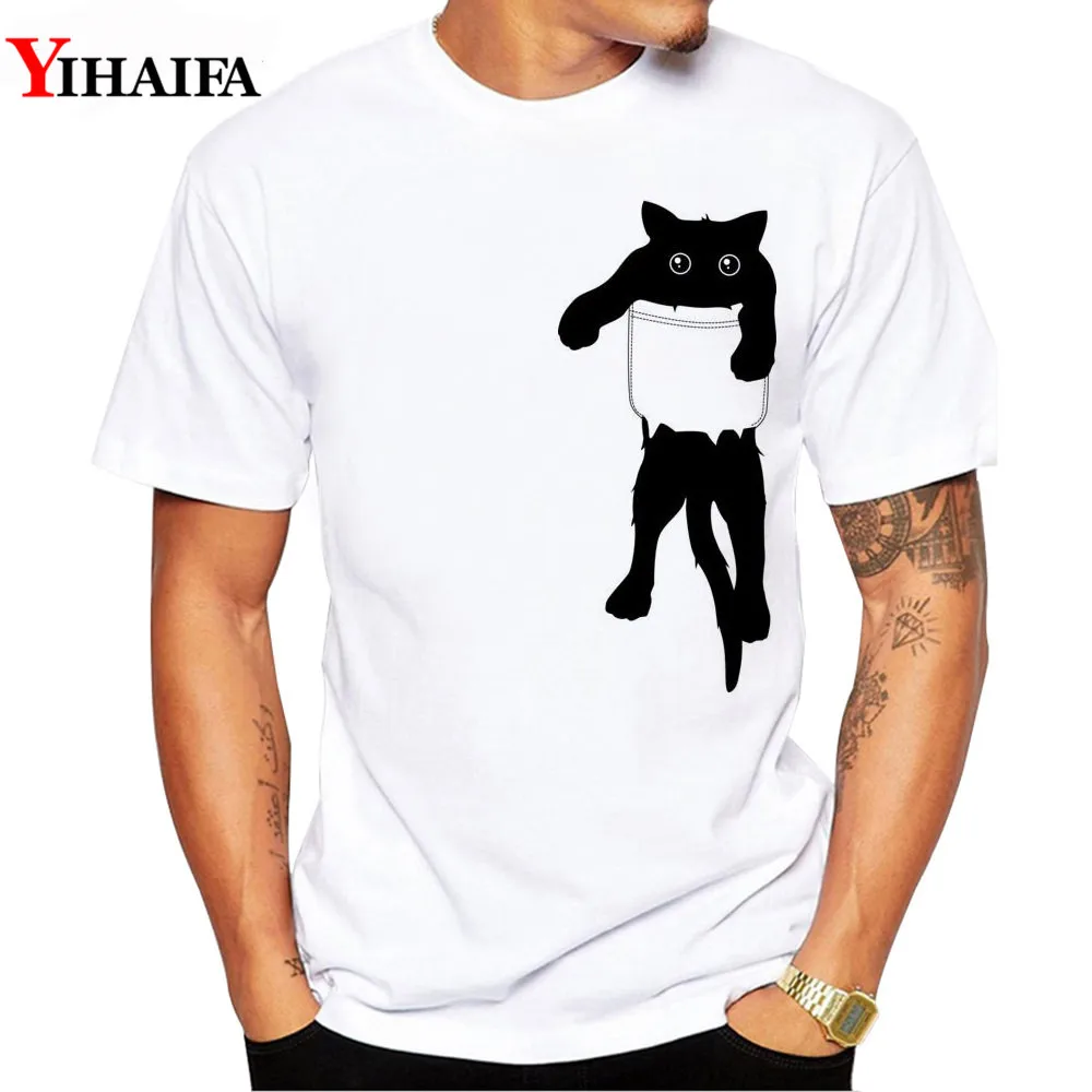 YIHAIFA Brand Men T-Shirt Pocket Cat Gym Print Hipster Summer Short Sleeve Funny Graphic Printed Tee Shirts White Tops
YIHAIFA Brand Men T-Shirt Pocket Cat Gym Print Hipster Summer Short Sleeve Funny Graphic Printed Tee Shirts White Tops