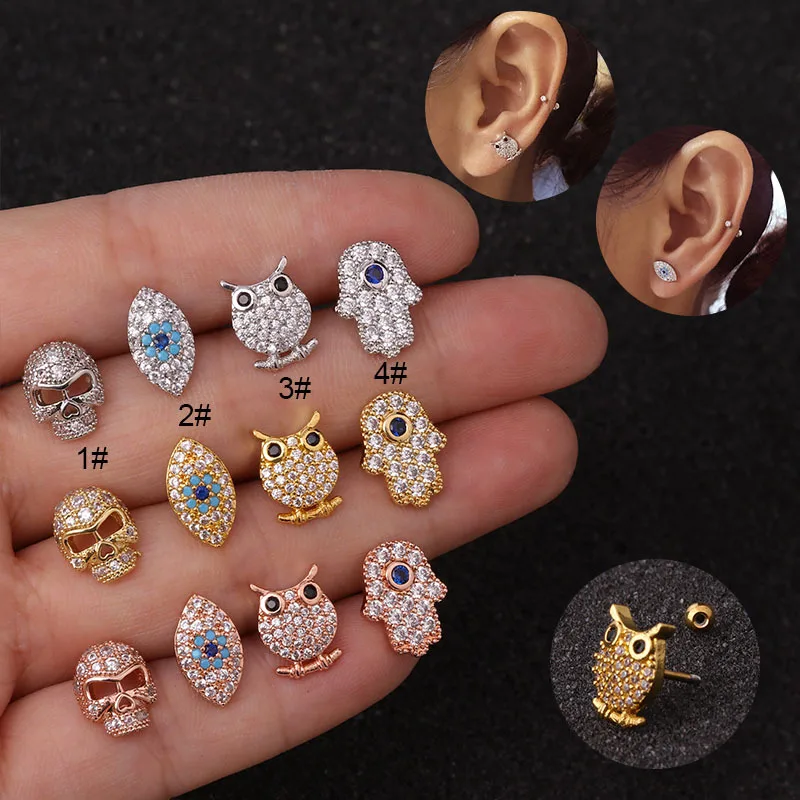 1Pc Cz Owl Animal Cartilage Helix Rook Conch Screw Back Earring Stud 20g Stainless Steel Ear Piercing Jewelry
1Pc Cz Owl Animal Cartilage Helix Rook Conch Screw Back Earring Stud 20g Stainless Steel Ear Piercing Jewelry