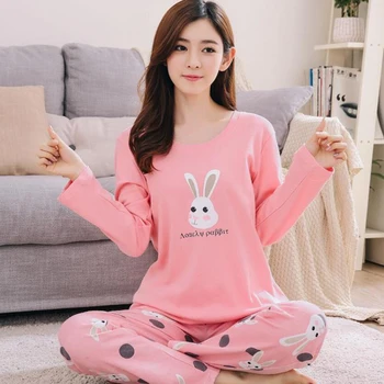 KISBINI Plus Size Women's Pajamas Clothes Set Cotton Cartoon Printed Long Sleeve Shirt Blouse+Pants Women Sleepwear Homewear
KISBINI Plus Size Women's Pajamas Clothes Set Cotton Cartoon Printed Long Sleeve Shirt Blouse+Pants Women Sleepwear Homewear