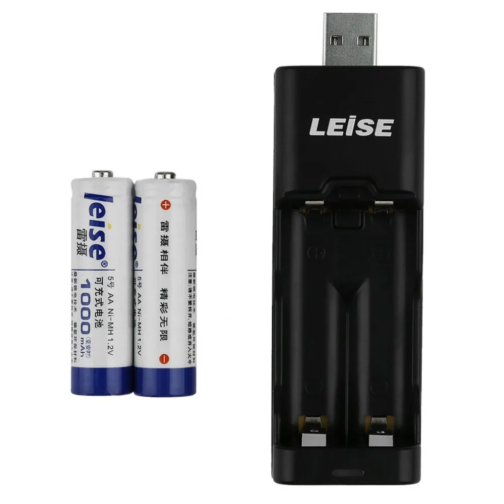 LEISE-205 USB Smart Battery Charger Set with 2pcs 1000mAh Battery and 1 Charger For AA/AAA Ni MH Rechargeable Battery
LEISE-205 USB Smart Battery Charger Set with 2pcs 1000mAh Battery and 1 Charger For AA/AAA Ni MH Rechargeable Battery