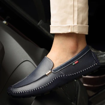 

ARUONET Leather Loafers For Men Leisure Shoes Summer Tide Moccasins Comfort Slip-On Business Dress Male Shoes Homme Chaussure