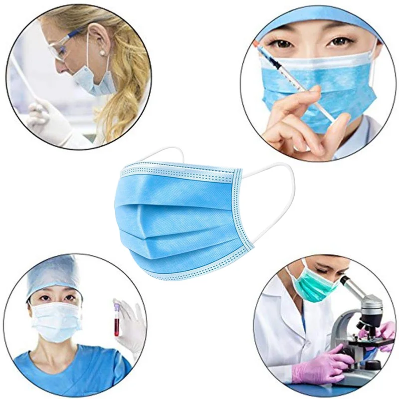 

1pcs Face Mouth Anti Virus Mask Disposable Protect 3 Layers Filter Dustproof Earloop Non Woven Mouth Masks 48 hours shipping