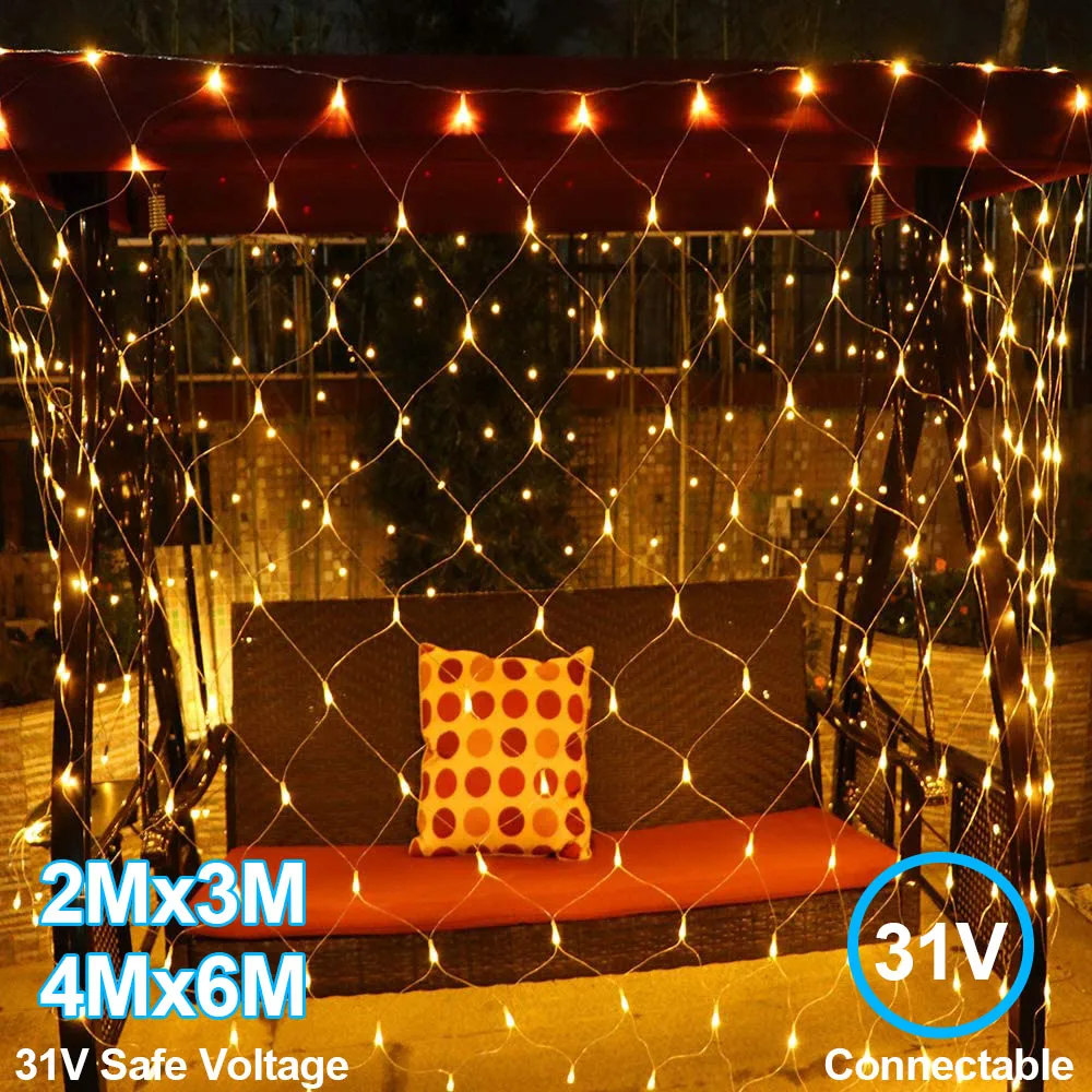 LED String Lights Net Mesh Lights 2x3M 4x6M Warm White Curtain Fairy Lights with 8 Modes Controller for Party Outdoor Wall Decor
LED String Lights Net Mesh Lights 2x3M 4x6M Warm White Curtain Fairy Lights with 8 Modes Controller for Party Outdoor Wall Decor