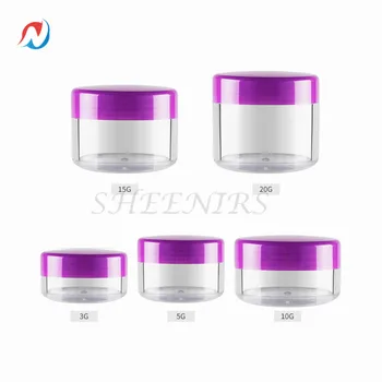 FreeShip 35/20pcs 3/5/10/15/20 Plastic Pot Jars Round Clear Leak Proof Plastic Cosmetic Container Jar with Purple Lid for TraveL
FreeShip 35/20pcs 3/5/10/15/20 Plastic Pot Jars Round Clear Leak Proof Plastic Cosmetic Container Jar with Purple Lid for TraveL