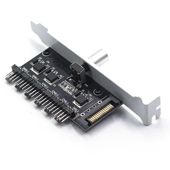 PC 8 Channels fan hub PCI 8 Way Desktop Computer Cooling Fan Speed Controller SATA/4 Pin Power Socket
PC 8 Channels fan hub PCI 8 Way Desktop Computer Cooling Fan Speed Controller SATA/4 Pin Power Socket