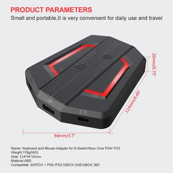 Keyboard Mouse Converter Adapter Gamepad Controller for Switch PS4 PS3 Consoles 203A
Keyboard Mouse Converter Adapter Gamepad Controller for Switch PS4 PS3 Consoles 203A