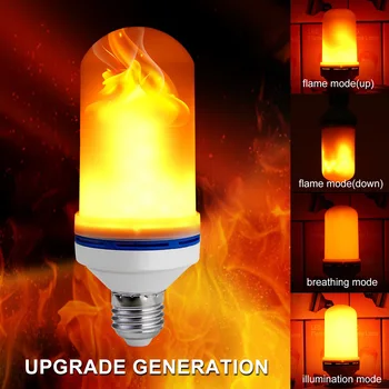 

LED Flame Light Simulation Dynamic Gravity Induction Flame Light 1&4 Modes LED Flame Lamp Home Decoration Flashing Flame Light