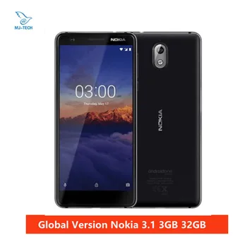 

Global Version Nokia 3.1 3GB 32GB Android ONE 5.2"18:9 HD+ MT6750 Octa-core 2990mAh 8MP+13MP OTA 4G FDD LTE Mobile Phone