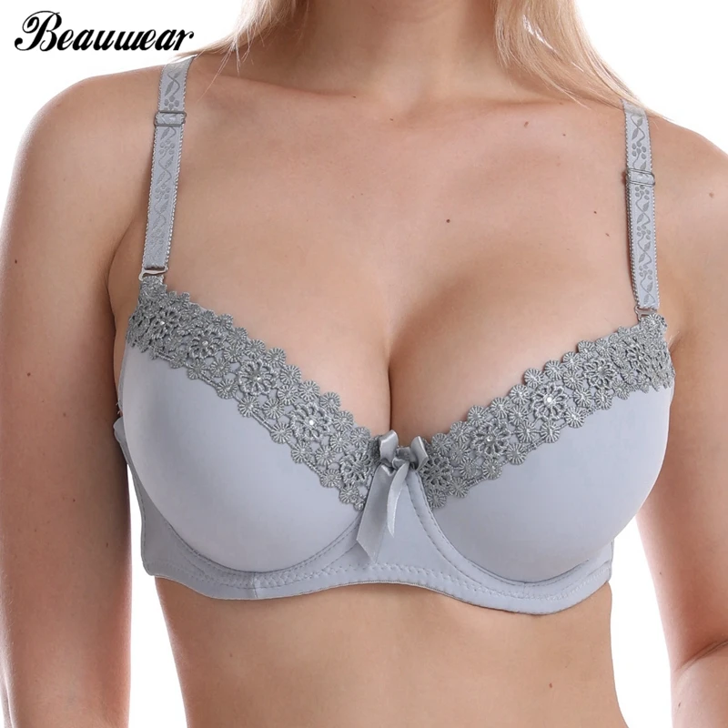 Beauwear Thick Padded Push Up Bras for Women A B C Cup Deep V Plus Size 36 38 40 42 Floral Lace Emboridery Adjusted-straps Bra
Beauwear Thick Padded Push Up Bras for Women A B C Cup Deep V Plus Size 36 38 40 42 Floral Lace Emboridery Adjusted-straps Bra