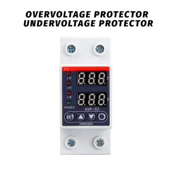 Din Rail Dual Display Adjustable Over Voltage Current and Under Voltage Protective Device Protector Relay 40A 63A 220V 230V
Din Rail Dual Display Adjustable Over Voltage Current and Under Voltage Protective Device Protector Relay 40A 63A 220V 230V