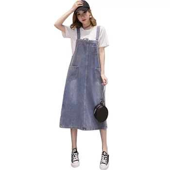 Denim Suspender Vestidos Female 2020 New Long Section Over Knee Large Size Denim Loose Wild Suspender Female Dress Summer L99
Denim Suspender Vestidos Female 2020 New Long Section Over Knee Large Size Denim Loose Wild Suspender Female Dress Summer L99