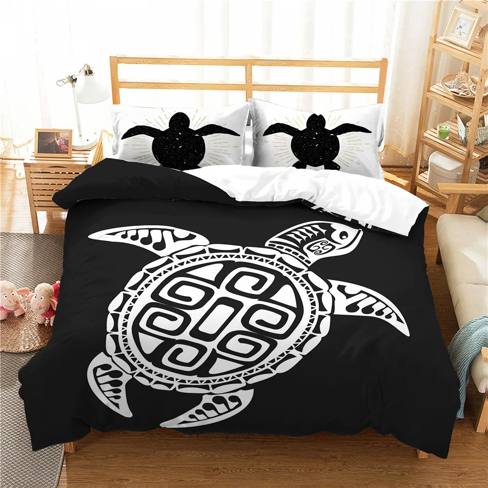 Black Bedding Set Home Textiles Bed Clothes Cartoon Tortoise Printed Duvet Cover with Pillowcases King Couple Single Size
Black Bedding Set Home Textiles Bed Clothes Cartoon Tortoise Printed Duvet Cover with Pillowcases King Couple Single Size