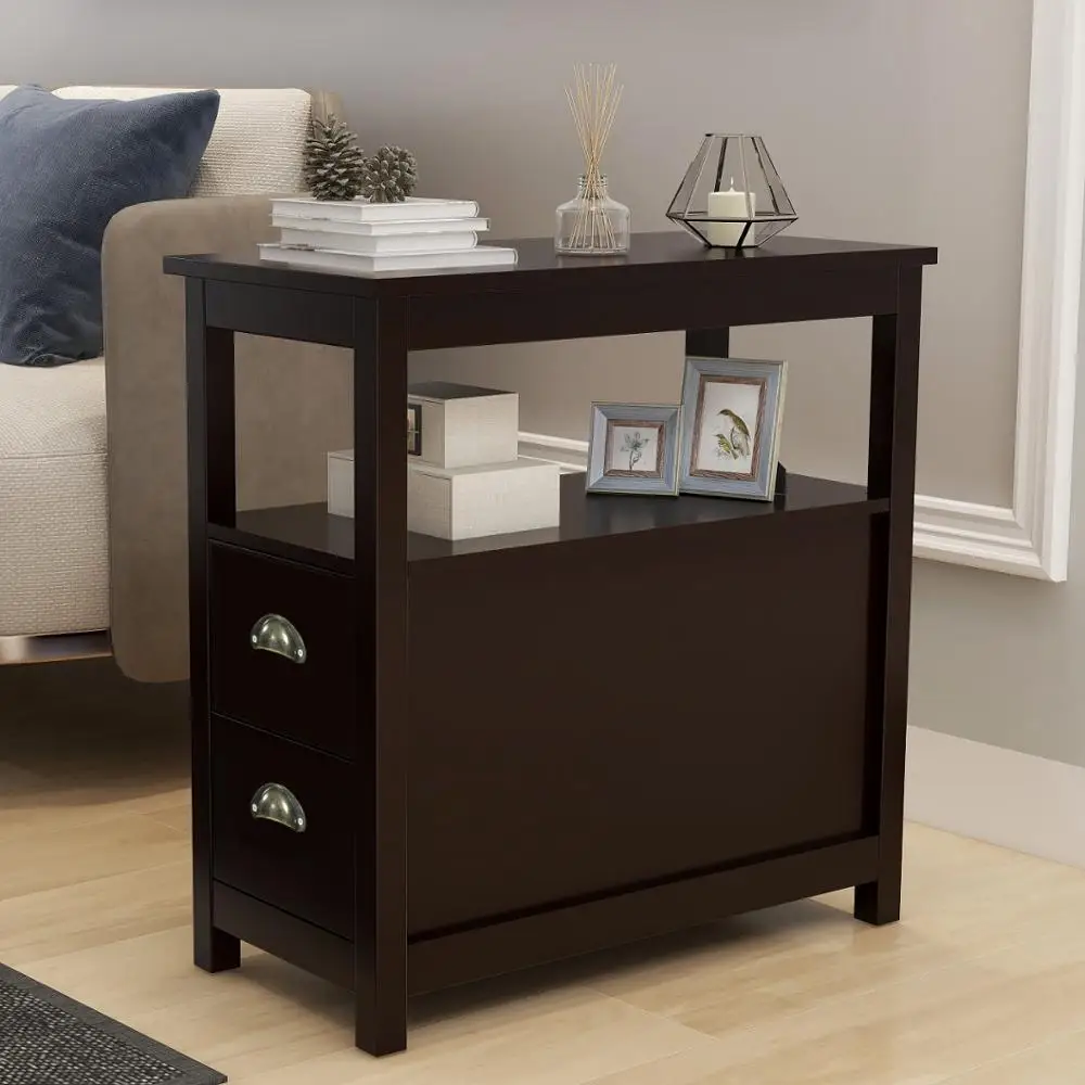 End Table Narrow Nightstand With Two Drawers Sofa Bed Side Table With Open Shelf Chiar End Table Cabinets
End Table Narrow Nightstand With Two Drawers Sofa Bed Side Table With Open Shelf Chiar End Table Cabinets