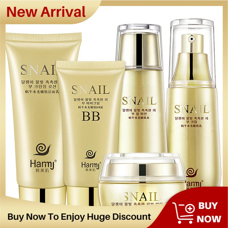 Korea Cosmetics Snail Skin Care Sets 5pcs Whitening Moisturizing Anti Aging Wrinkle Acne Treatment Repairing Beauty Face Care
Korea Cosmetics Snail Skin Care Sets 5pcs Whitening Moisturizing Anti Aging Wrinkle Acne Treatment Repairing Beauty Face Care