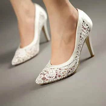 Women Cutout Satin Fabric High Heels Sexy Lace Wedding Shoes Shallow Mouth Pointed Toe Genuine Leather Bride Pumps
Women Cutout Satin Fabric High Heels Sexy Lace Wedding Shoes Shallow Mouth Pointed Toe Genuine Leather Bride Pumps