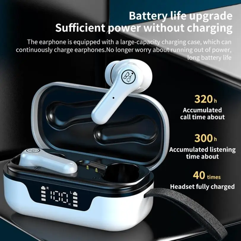 Original HBQ ANC Pro Bluetooth V5.1 Headset Active Noise Cancelling LED Display Mini Wireless Touch Control Earbuds TWS Earphone