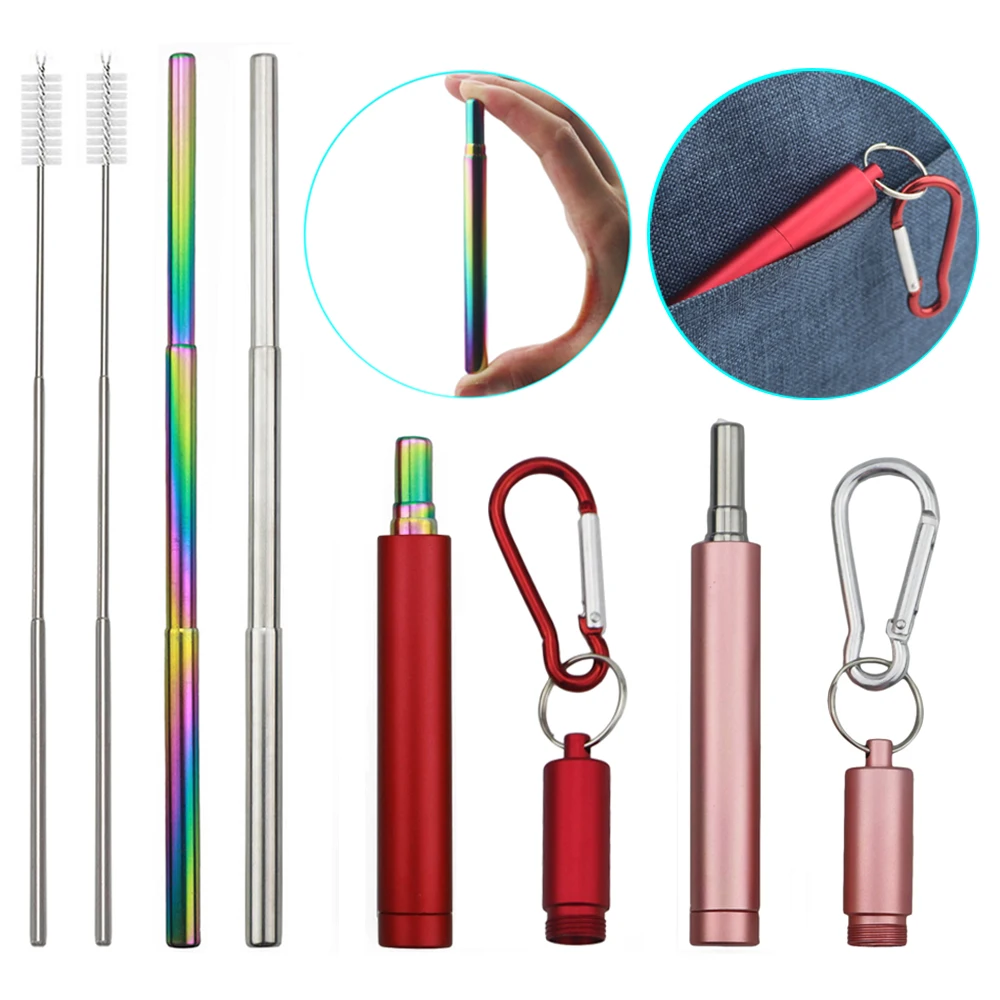 Portable Collapsible Straw 304 Stainless Steel Straw Set Drinking Telescopic Straw Metal Reusable Straw With Case Cleaner Brush
Portable Collapsible Straw 304 Stainless Steel Straw Set Drinking Telescopic Straw Metal Reusable Straw With Case Cleaner Brush