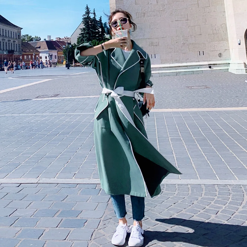Photo Shoot 2019 Autumn New Style Korean-style WOMEN'S Coat Retro CHIC Joint Contrast Color Waist Hugging over-the-Knee Long Tre
Photo Shoot 2019 Autumn New Style Korean-style WOMEN'S Coat Retro CHIC Joint Contrast Color Waist Hugging over-the-Knee Long Tre