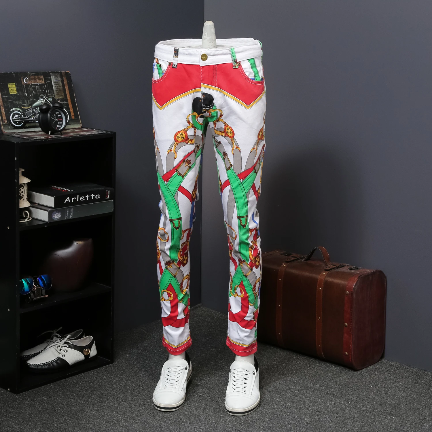 2019 Autumn Man Jeans Personality Printing Male Pants Trend Directly Cuffless Trousers Elastic Force Leisure Time Pants Trousers
2019 Autumn Man Jeans Personality Printing Male Pants Trend Directly Cuffless Trousers Elastic Force Leisure Time Pants Trousers