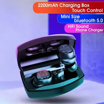 TWS bluetooth 5.0 Earphone 4D Hi-Fi Headset Binaural Call Stereo Waterproof Headphone Mini Earbuds With 2200mAh Power Bank
TWS bluetooth 5.0 Earphone 4D Hi-Fi Headset Binaural Call Stereo Waterproof Headphone Mini Earbuds With 2200mAh Power Bank