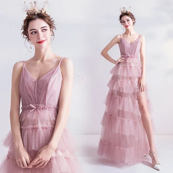 2020 New Arrival A-line Ruffle Slit Leg Tulle Lace Sexy Pink Elegant Formal Evening Dress Long Prom Evening Gowns EL06
2020 New Arrival A-line Ruffle Slit Leg Tulle Lace Sexy Pink Elegant Formal Evening Dress Long Prom Evening Gowns EL06