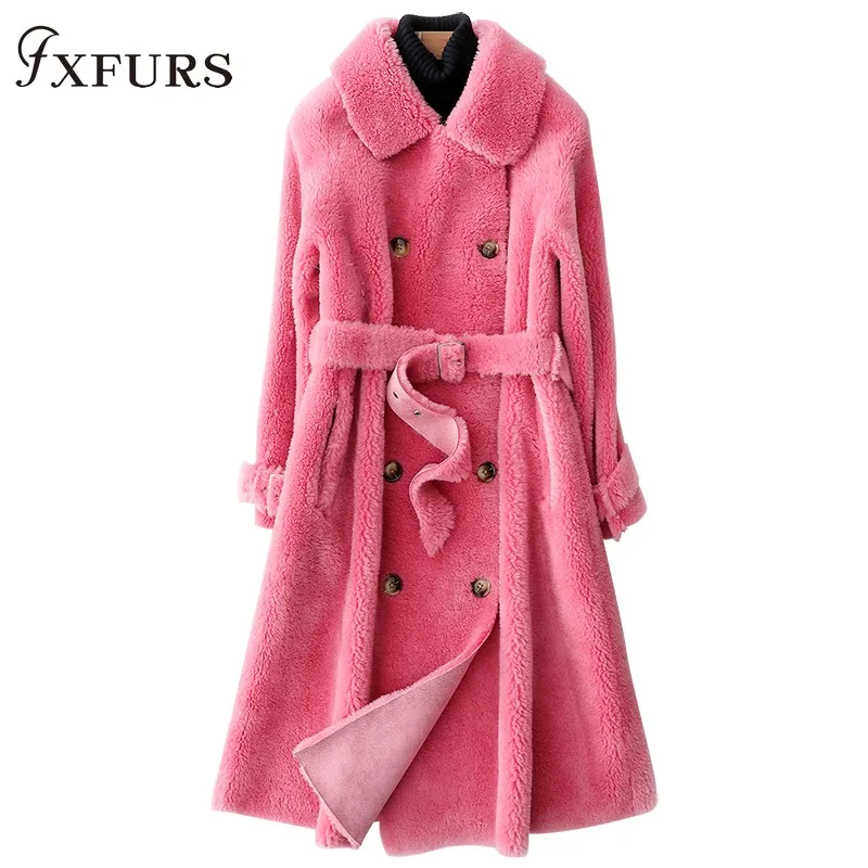 Women Real Wool Fur Coat Warm Autumn Winter Sheep Wool Fur England Style Double Breasted Sashes Oversize Coat
Women Real Wool Fur Coat Warm Autumn Winter Sheep Wool Fur England Style Double Breasted Sashes Oversize Coat