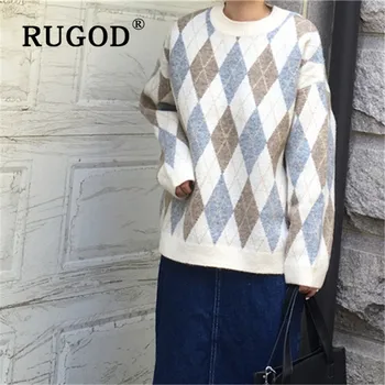 RUGOD Autumn Winter New Style Diomand Pattern O-neck Simplee Pullover Plus Size Jumper Winter Tops For Women 
RUGOD Autumn Winter New Style Diomand Pattern O-neck Simplee Pullover Plus Size Jumper Winter Tops For Women
