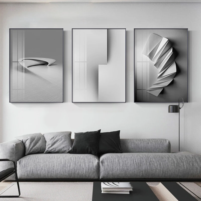 Modern Abstract Geometric Canvas Painting Grey White Poster Nordic Wall Art Pictures For Living Room Bedroom Industrial Decor 
Modern Abstract Geometric Canvas Painting Grey White Poster Nordic Wall Art Pictures For Living Room Bedroom Industrial Decor
