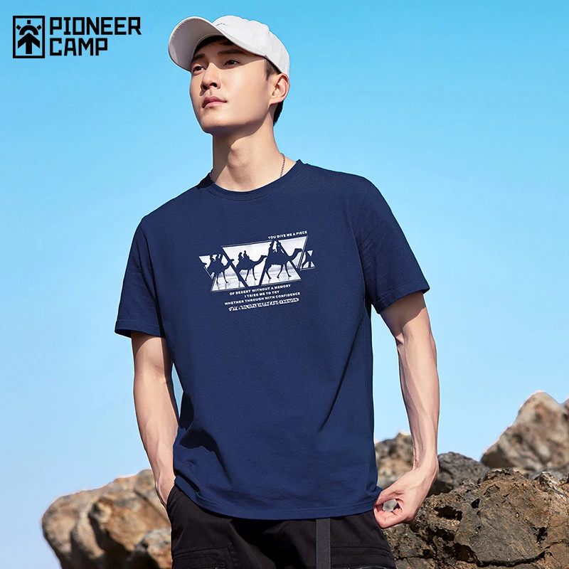 Футболка Pioneer Camp Мужская в стиле хип-хоп 2021 хлопок оверсайз с принтом верблюда